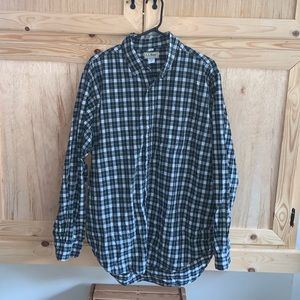 L.L. Bean plaid button front shirt size XL